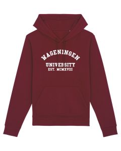 Hooded Sweater Wageningen University Print Bordeau Rood
