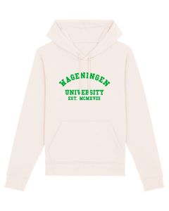 Hooded Sweater Wageningen University Print Offwhite