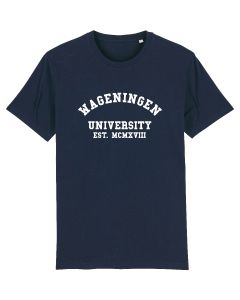 T-shirt Biologisch Katoen Wageningen University Unisex Navy